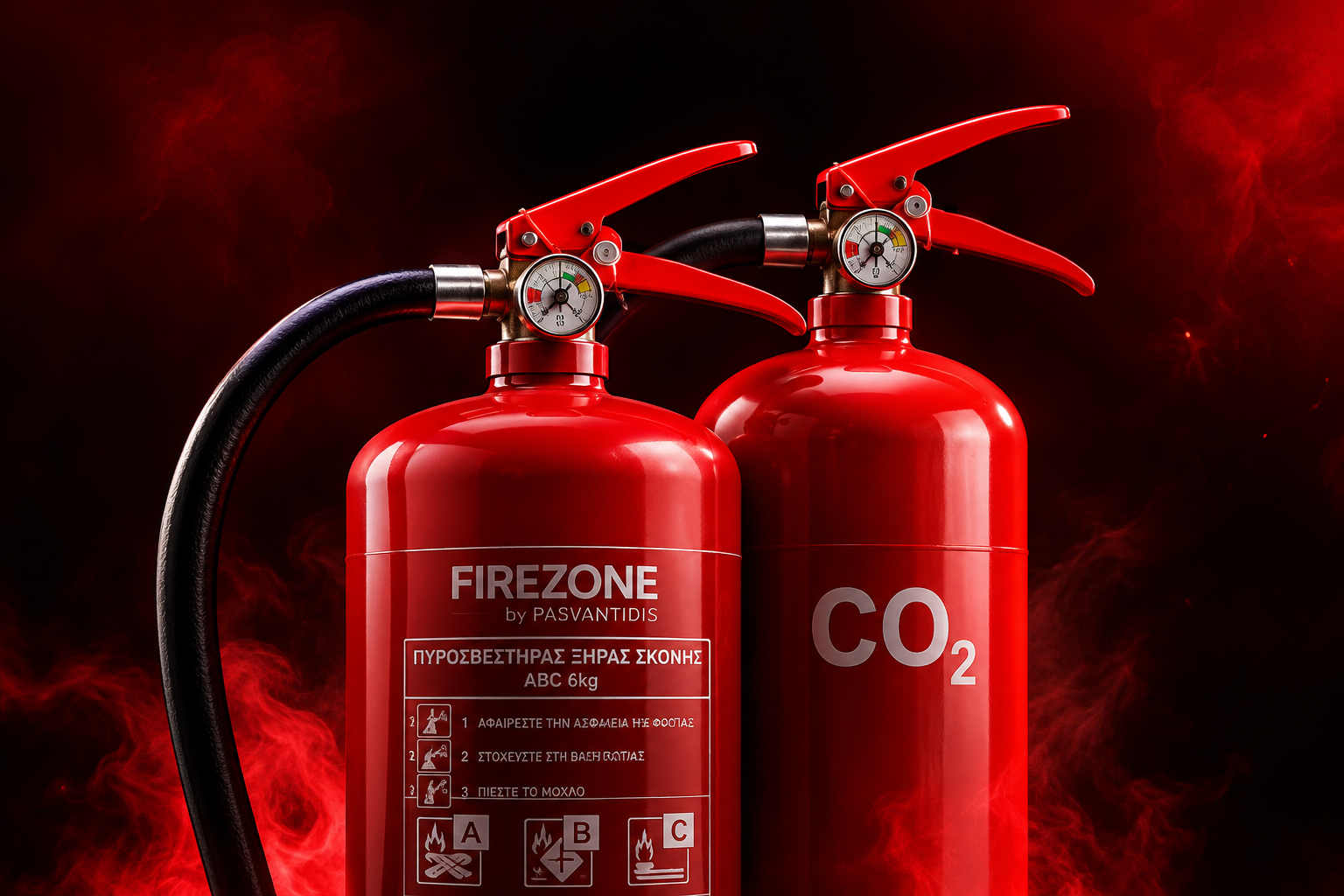 Πυροσβεστήρες ξηράς σκόνης και CO2